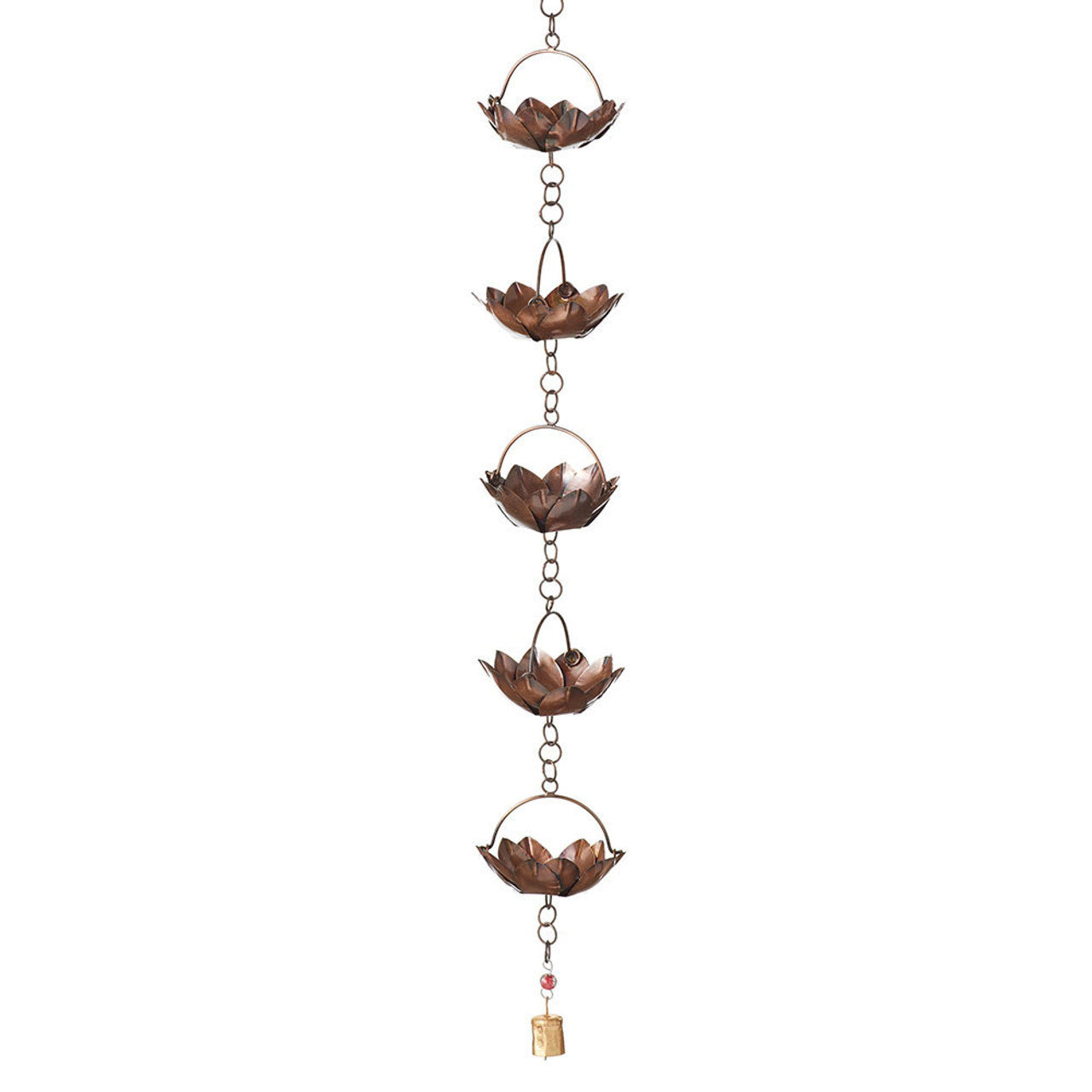 Serrv International - Rain Chain Lotus Garden Copper