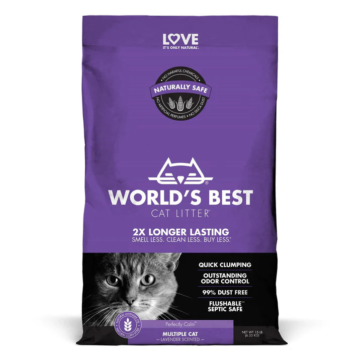 World's Best Lotus Lavender Scented Multiple Cats Clumping Cat Litter - Southern Agriculture 