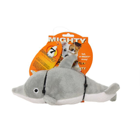 Tuffy Dog Toys - Mighty Junior Ocean Dolphin Plush Squeaky Durable Toy
