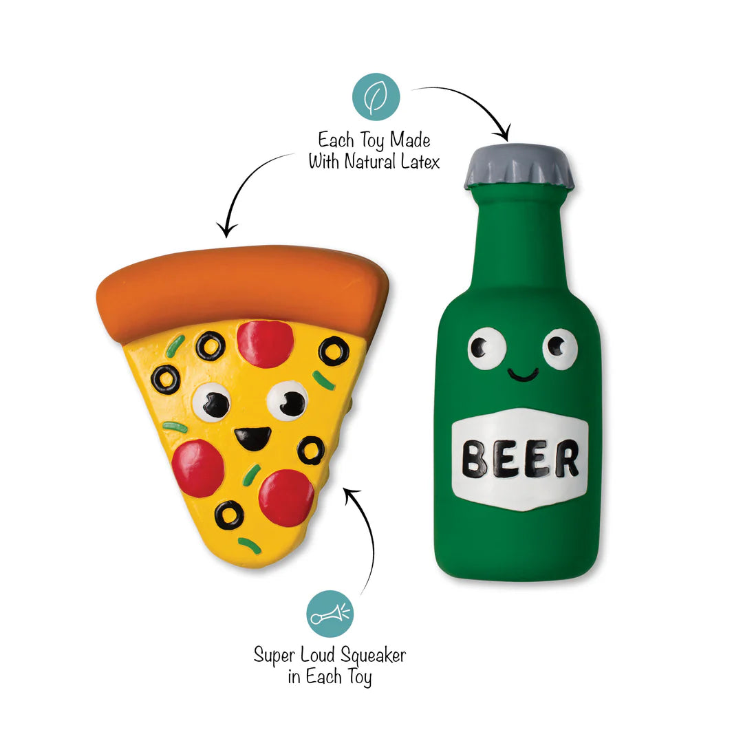 Petshop by Fringe Studio - In Pizza We Crust 2 Piece Latex Dog Toys