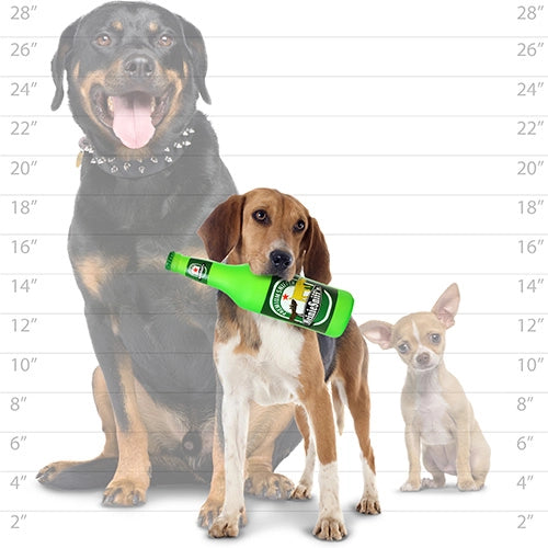 Tuffy Dog Toys - Silly Squeaker Beer Bottle Heinie Snifin Squeaky Dog Toy