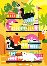 Travel Cat - Puzzle "Cats in the Kitchen"