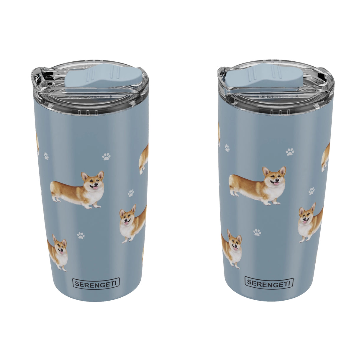 E & S Imports - Tumbler with Handle & Straw Welsh Corgi 20 oz.