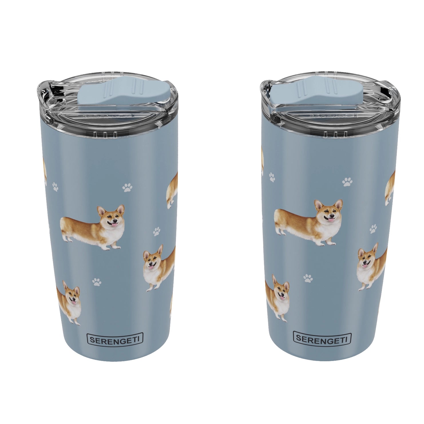 E & S Imports - Tumbler with Handle & Straw Welsh Corgi 20 oz.