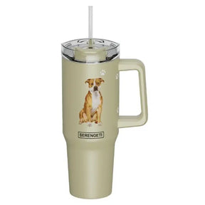 E & S Imports - Tumbler with Handle & Straw Pitbull