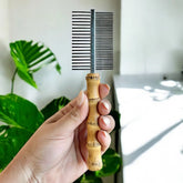 Bamboo Switch - Double Sided Flea Comb with Bamboo Handle