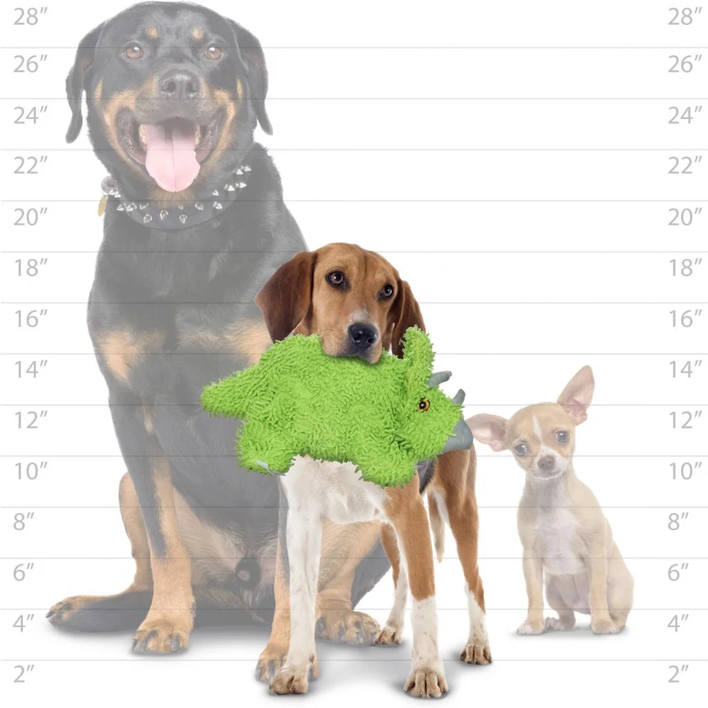 Tuffy Dog Toys - Mighty Microfiber Ball Triceratops Squeaky Dog Toy