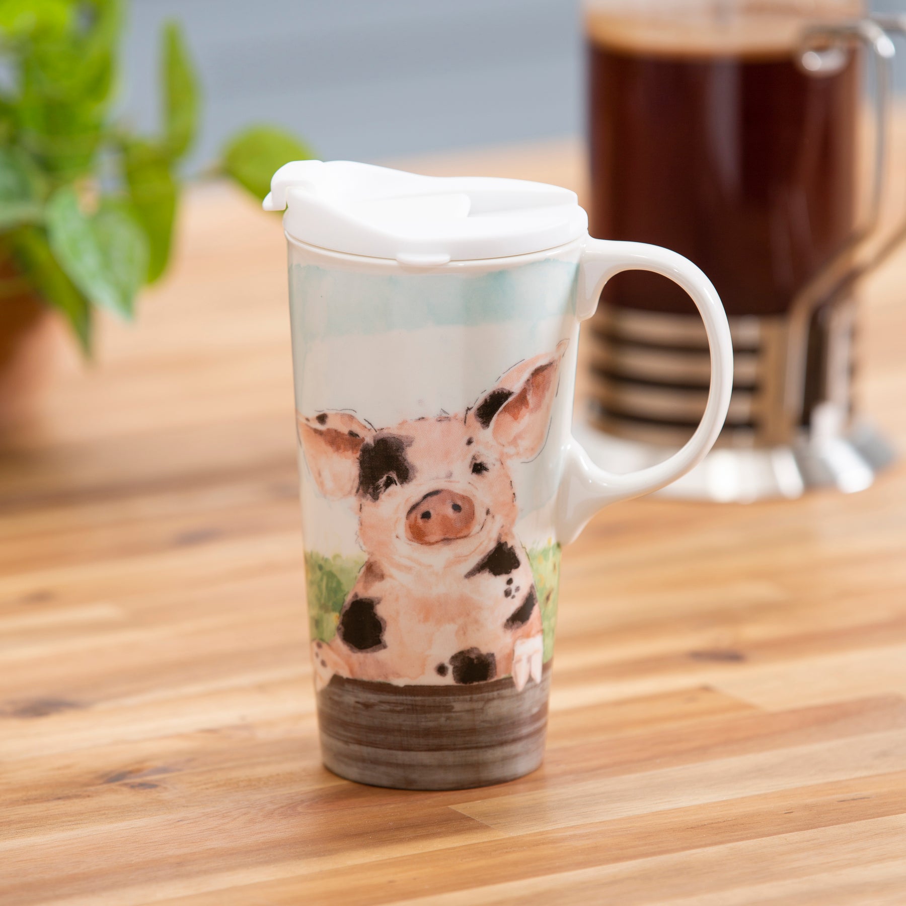 Evergreen Enterprises - Travel Cup Spotted Pig with Box - Southern Agriculture 