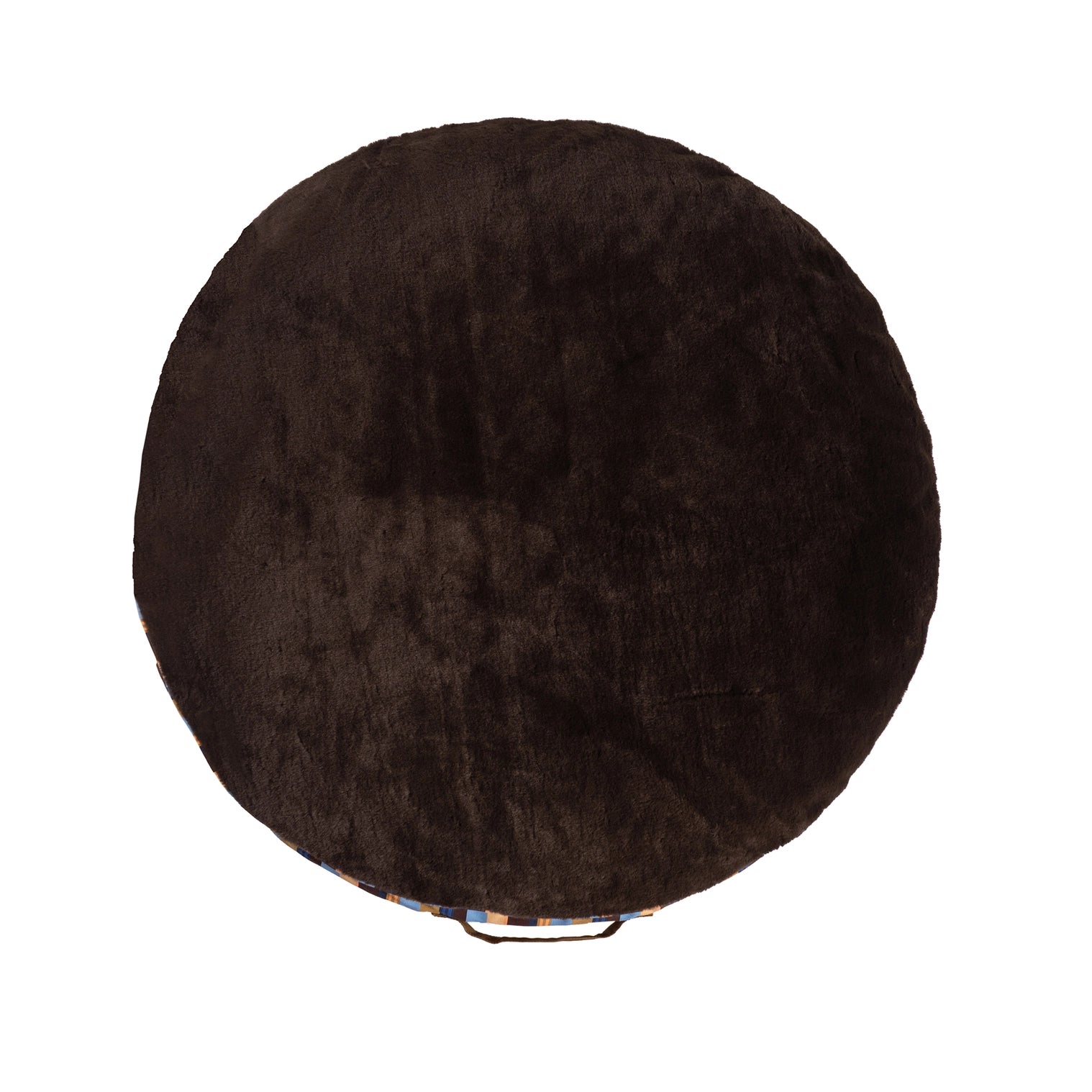 Carolina Pet Company - Round Stripe Pet Bed With Fur