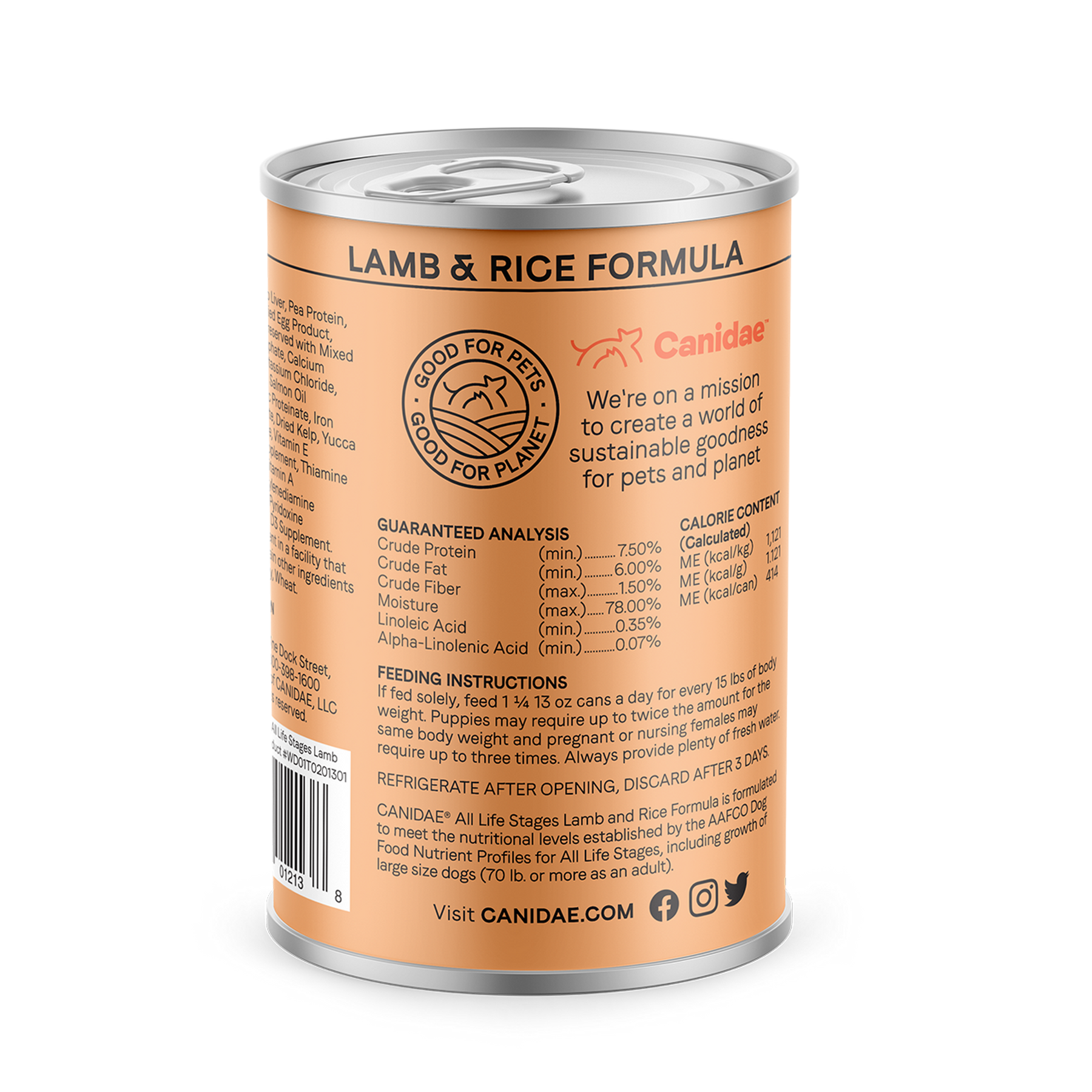 Canidae - All Breeds, All Life Stages Lamb & Rice Formula Canned Dog Food - Southern Agriculture 