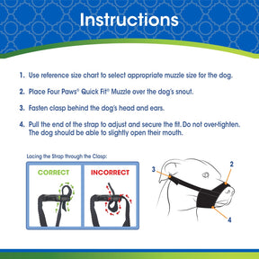 Four Paws - Muzzle Walk-About Quick-Fit Black