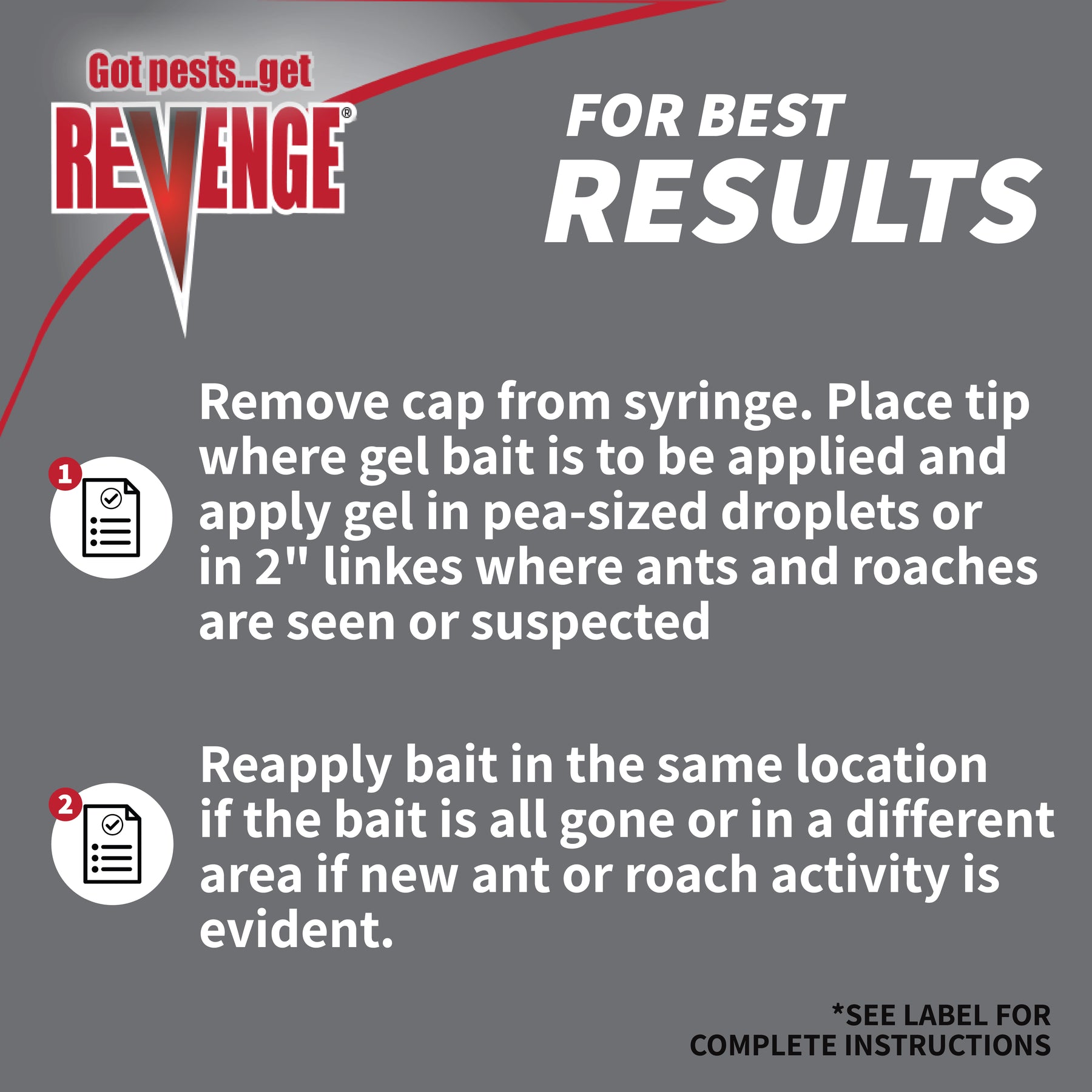 Bonide - Revenge Invisible Ant & Roach Gel Bait in Syringe