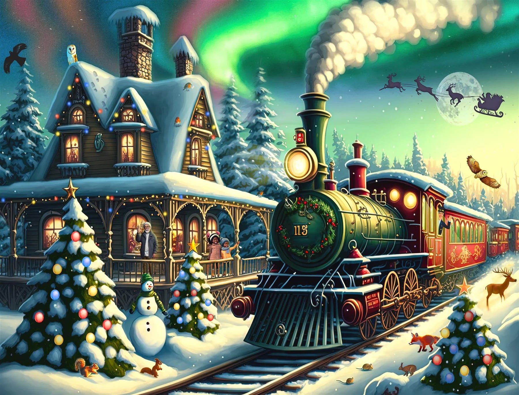 All Jigsaw Puzzles - The Christmas Train Puzzle