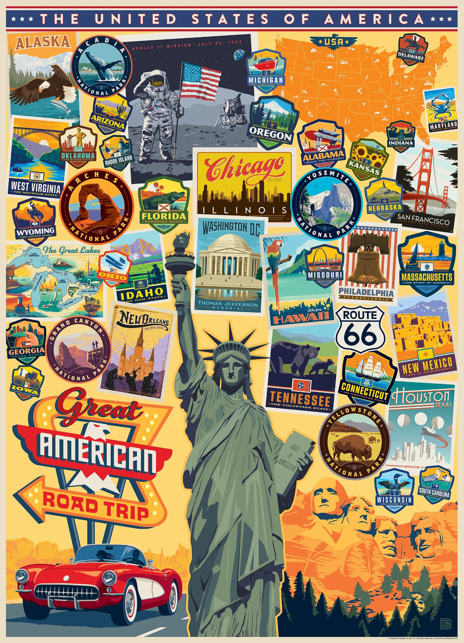 Willow Creek Press - Puzzle Great American Roadtrip