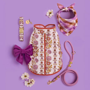 The Foggy Dog - Dog Collar Blockprint Floral