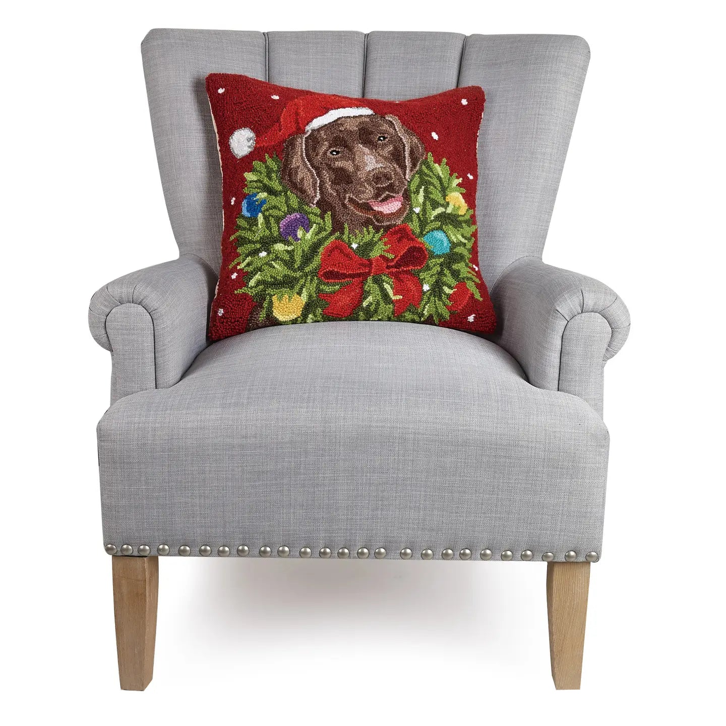 Peking Handicraft - Pillow Santa Chocolate Lab
