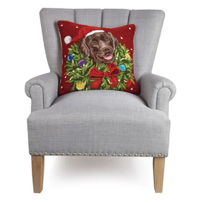 Peking Handicraft - Pillow Santa Chocolate Lab