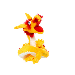 Tuffy Dog Toys - Mighty Dragon Yellow Plush Squeaky Dog Toy