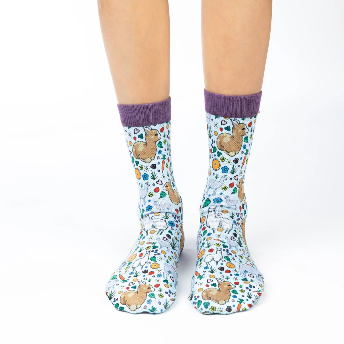 Good Luck Sock - Floral Llamas