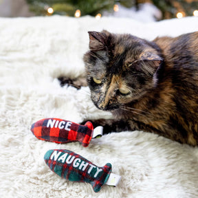 Pearhead - Holiday Naughty & Nice Fish Cat Toys