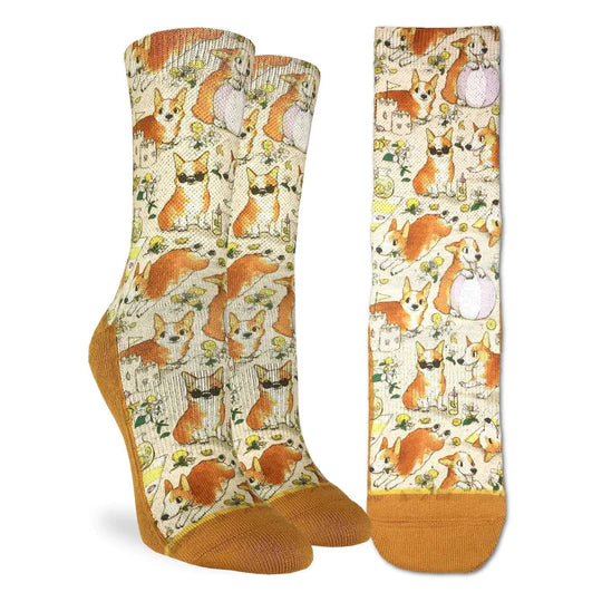 Good Luck Sock - Women's Corgi's On The Beach