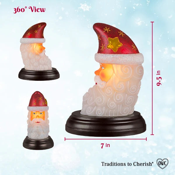 Old World Christmas - Santa Moon Face Light