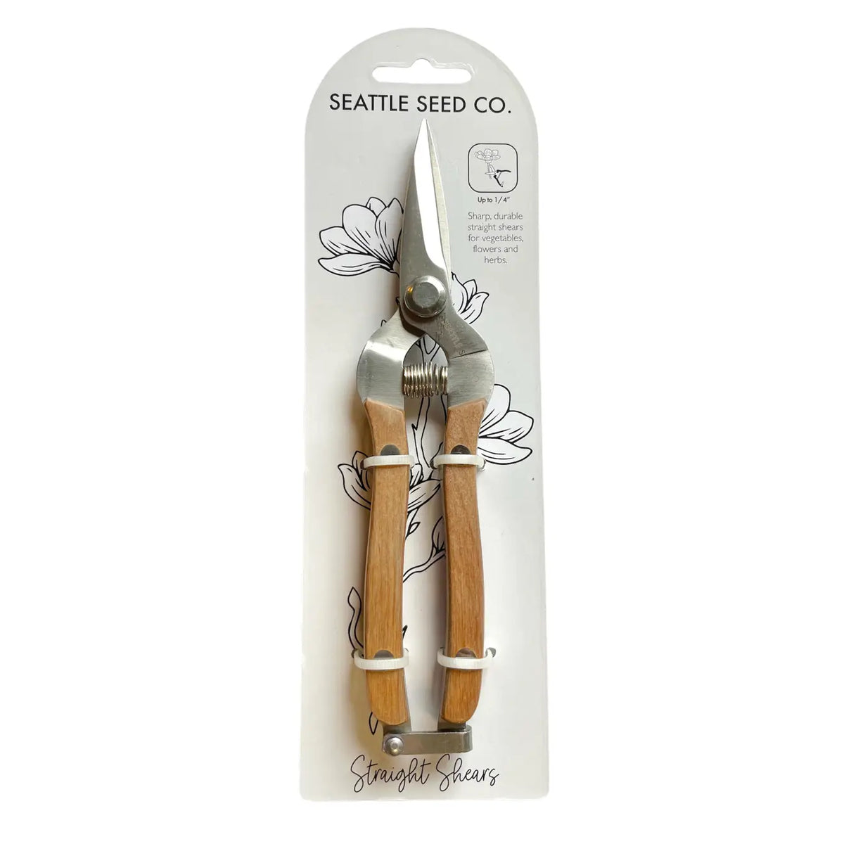 Seattle Seed Co. - Straight Shears Wood Handled Garden Tool