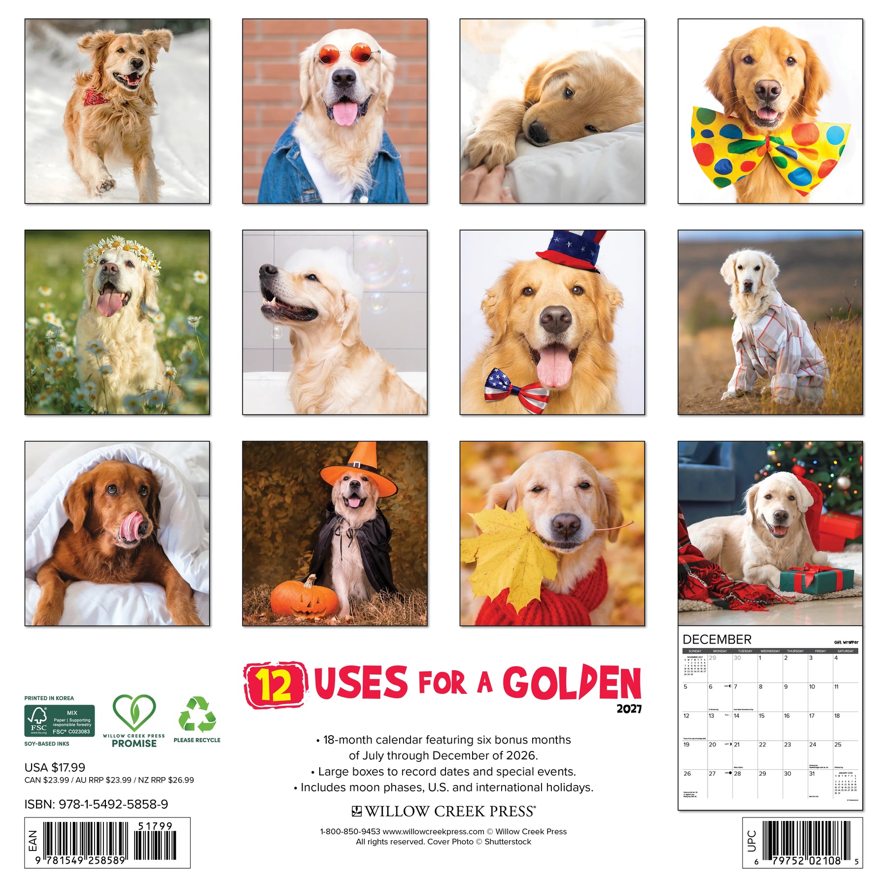 Willow Creek Press - 2027 12 Uses For A Golden Calendar