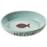 Ethical Pet Products - Portofino Cat Dish Oval Ceramic With Meow & Fish