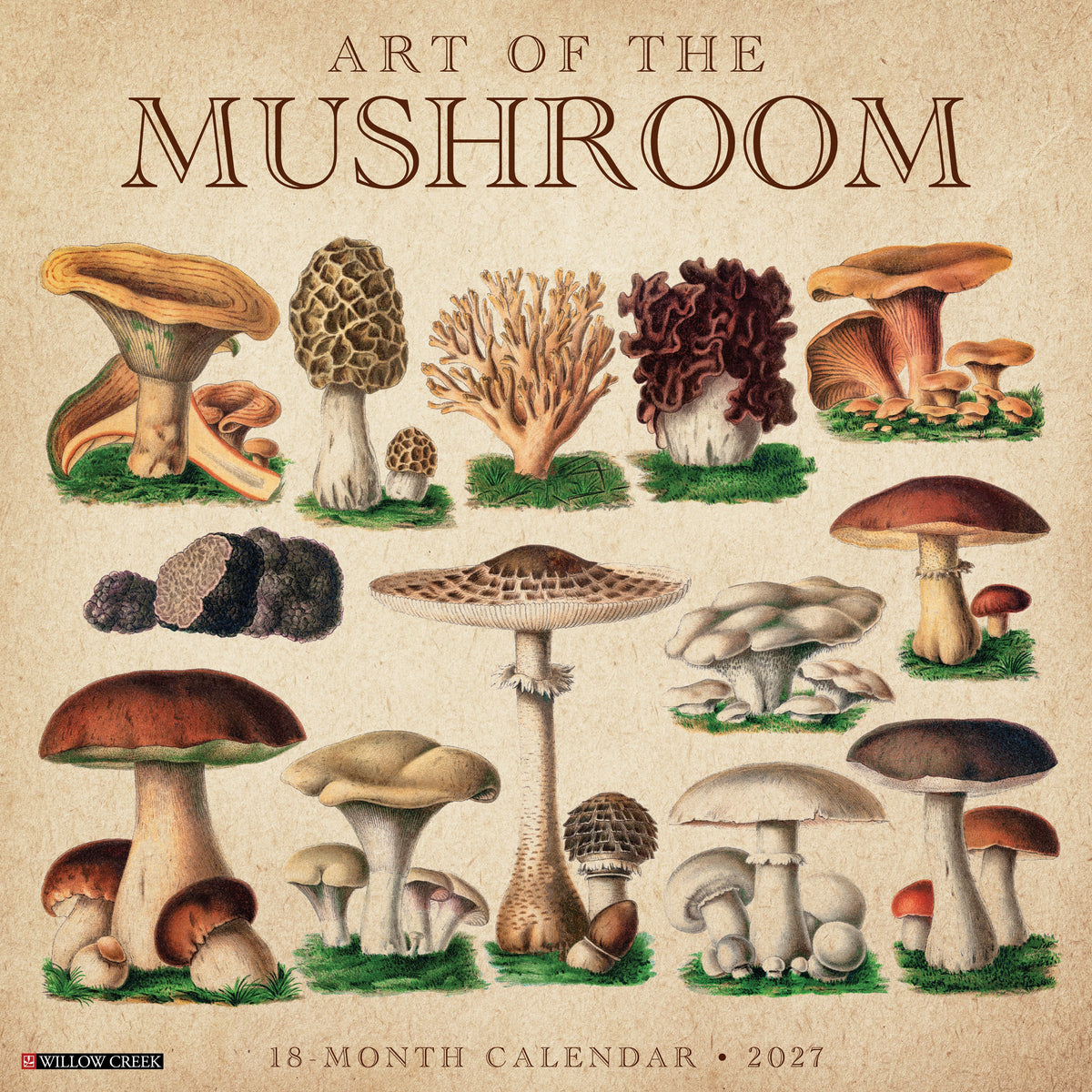 Willow Creek Press - 2027 Art Of The Mushroom Calendar