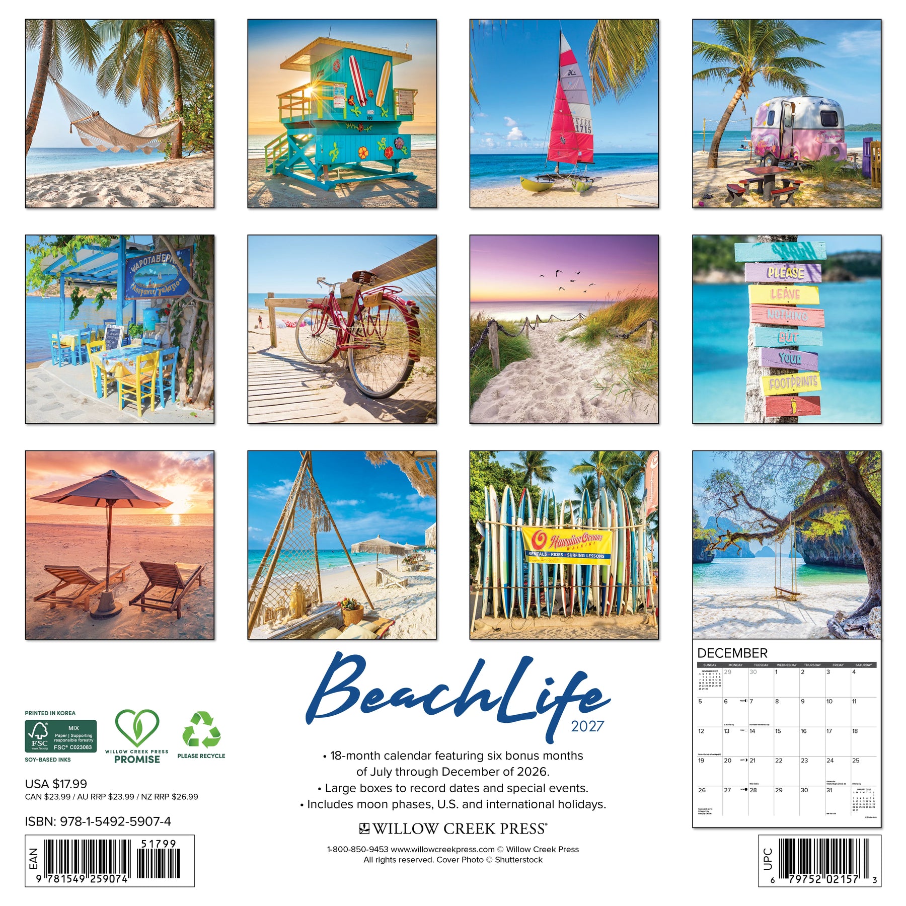 Willow Creek Press - 2027 Beachlife Calendar