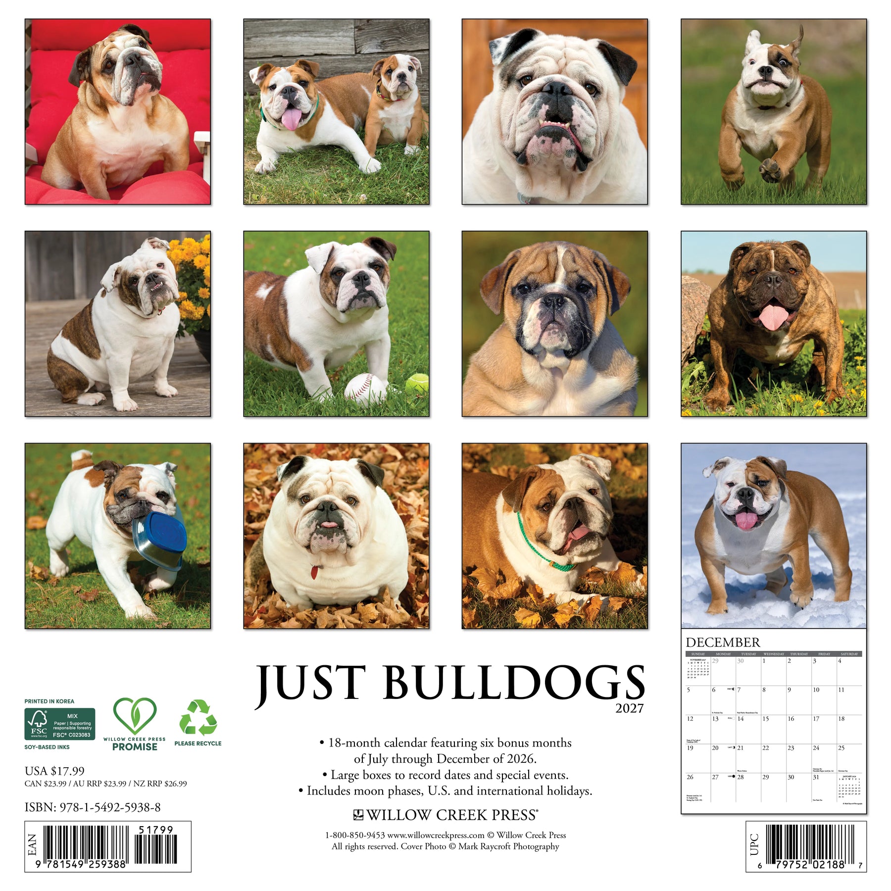 Willow Creek Press - 2027 Bulldogs Calendar