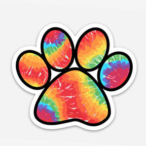 Bad Tags -  Tie Dye Paw Print Sticker