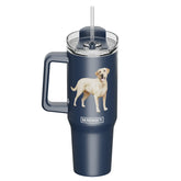 E & S Imports - Tumbler with Handle & Straw Yellow Lab