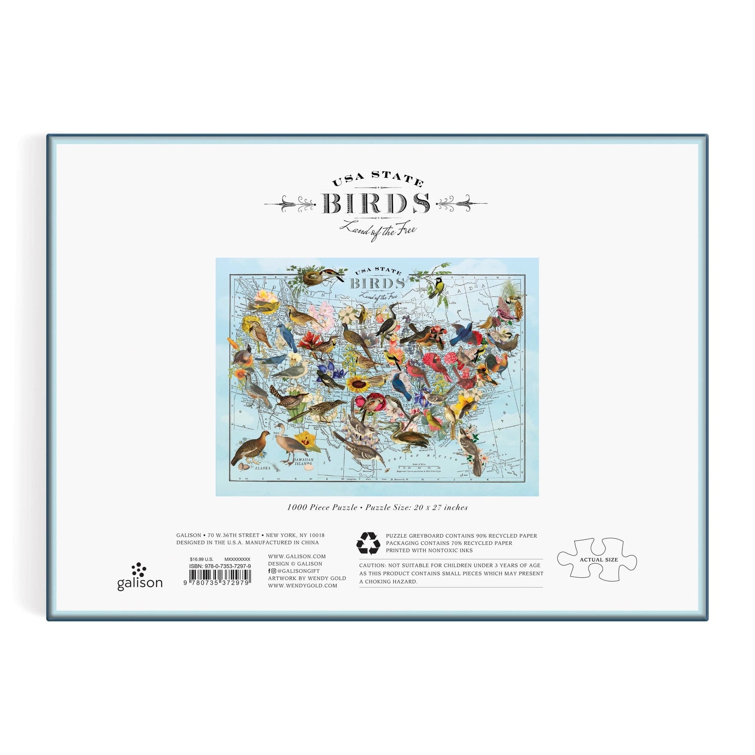 Chronicle-Hachette Book - Puzzle Wendy Gold State Birds