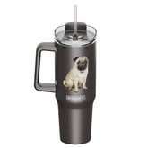 E & S Imports - Tumbler with Handle & Straw Pug