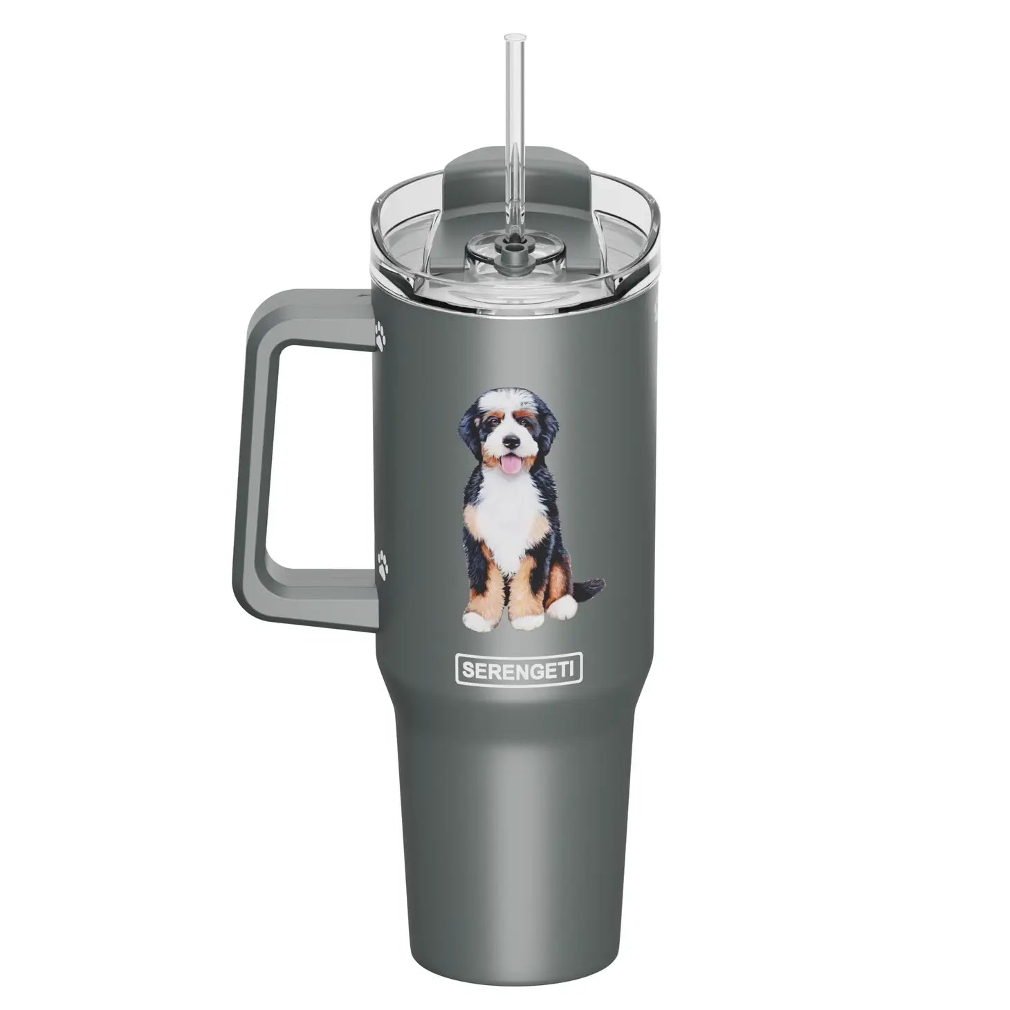 E & S Imports - Tumbler with Handle & Straw Bernadoodle