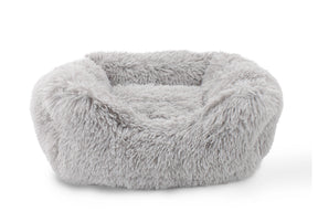 Precious Tails - Cuddler Round Luxe Faux Fur Pet Bed, Ice Gray