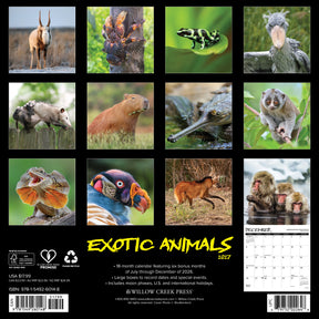 Willow Creek Press - 2027 Exotic Animals Calendar