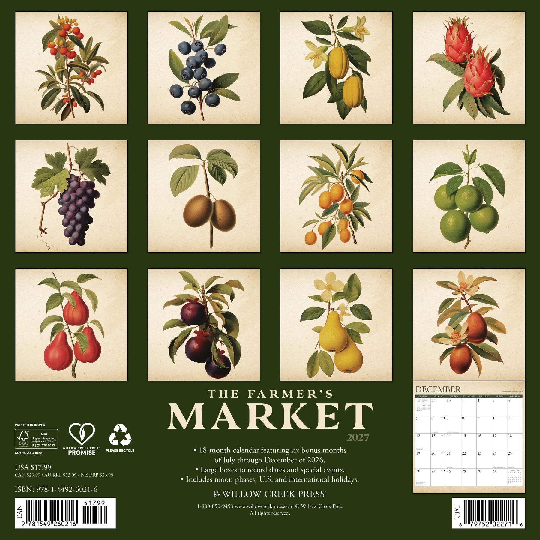 Willow Creek Press - 2027 Farmer's Market Calendar