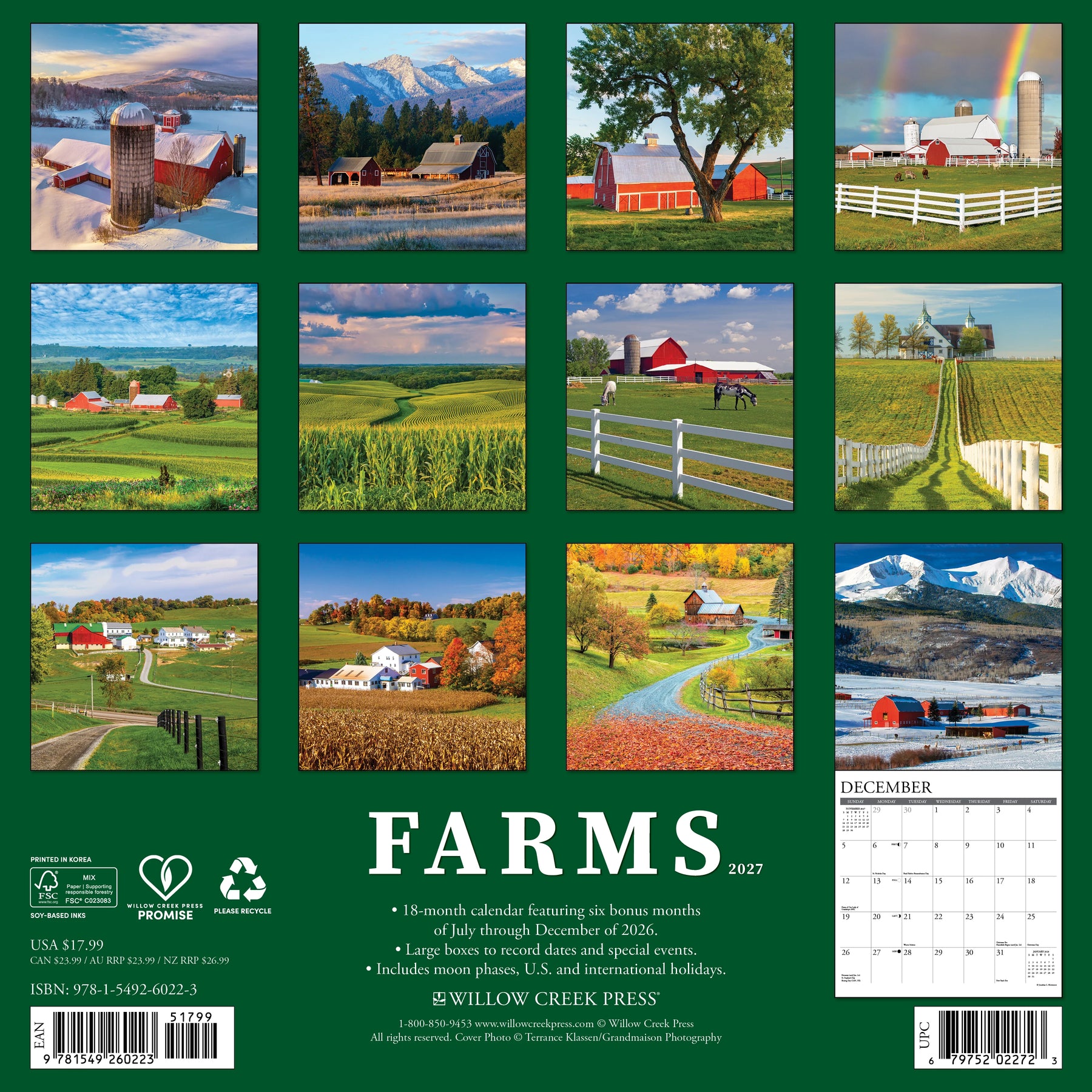Willow Creek Press - 2027 Farms Calendar