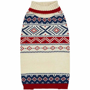 Blueberry Pet - Creamy White | Nordic Fair Isle Christmas Dog Sweater