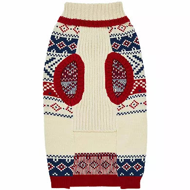 Blueberry Pet - Creamy White | Nordic Fair Isle Christmas Dog Sweater