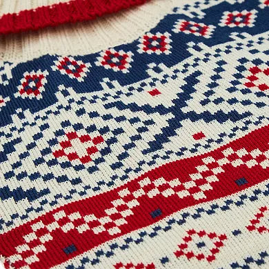 Blueberry Pet - Creamy White | Nordic Fair Isle Christmas Dog Sweater