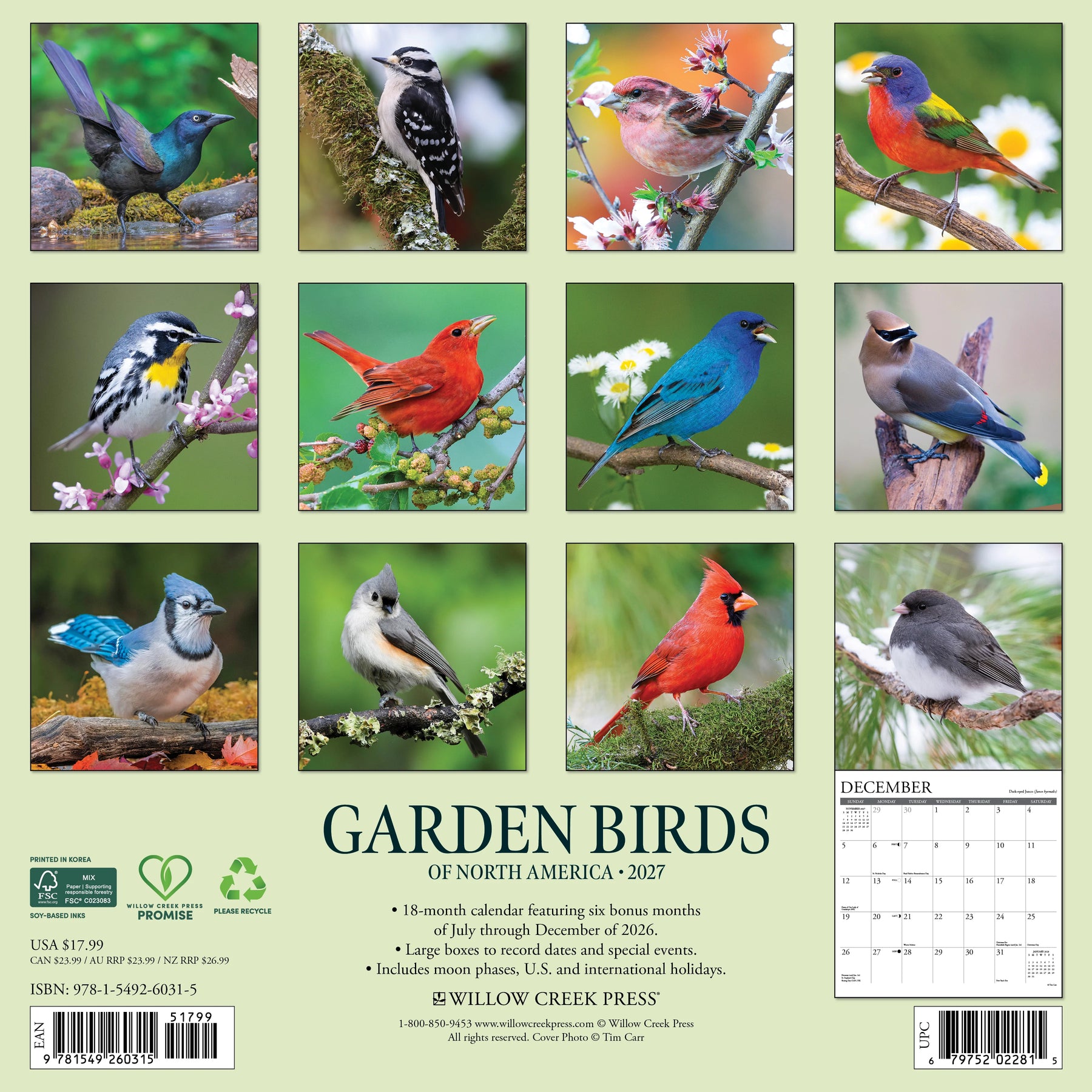 Willow Creek Press - 2027 Garden Birds Of North Calendar