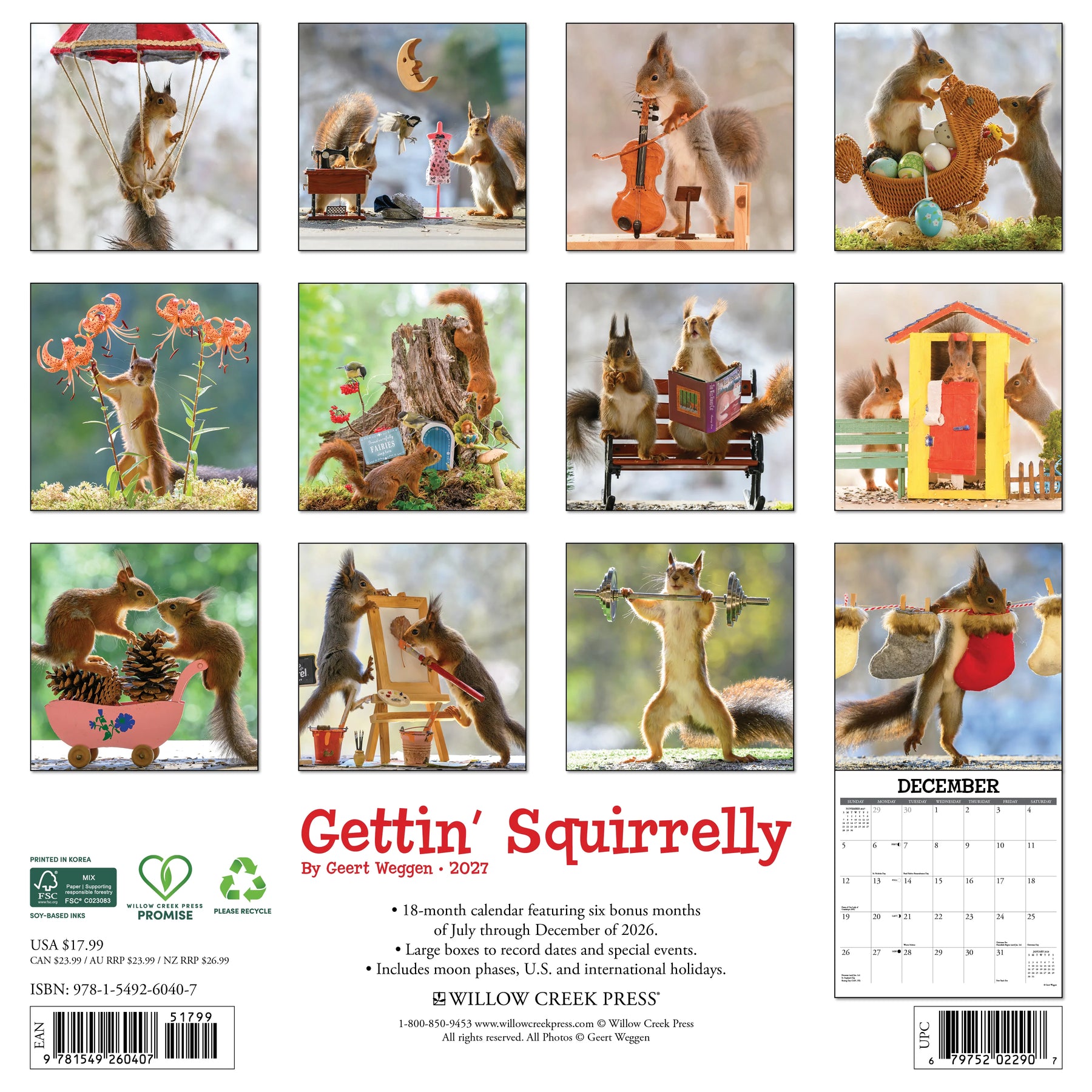 Willow Creek Press - 2027 Gettin' Squirrelly Calendar