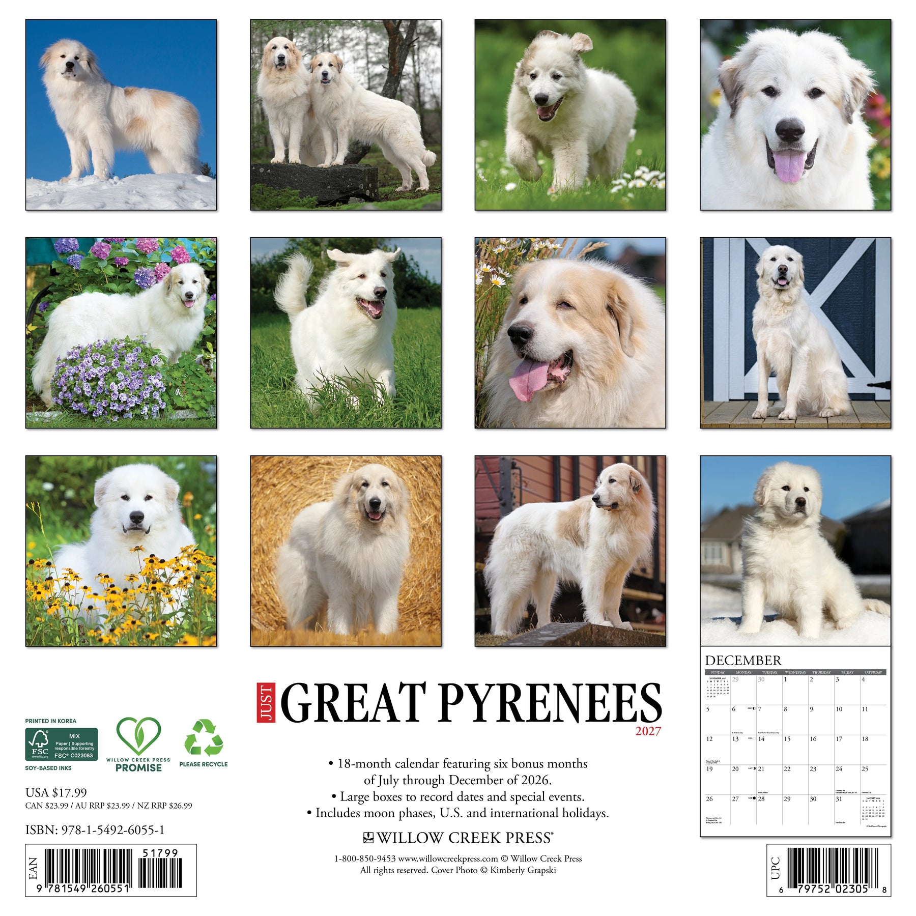 Willow Creek Press - 2027 Great Pyrenees Calendar
