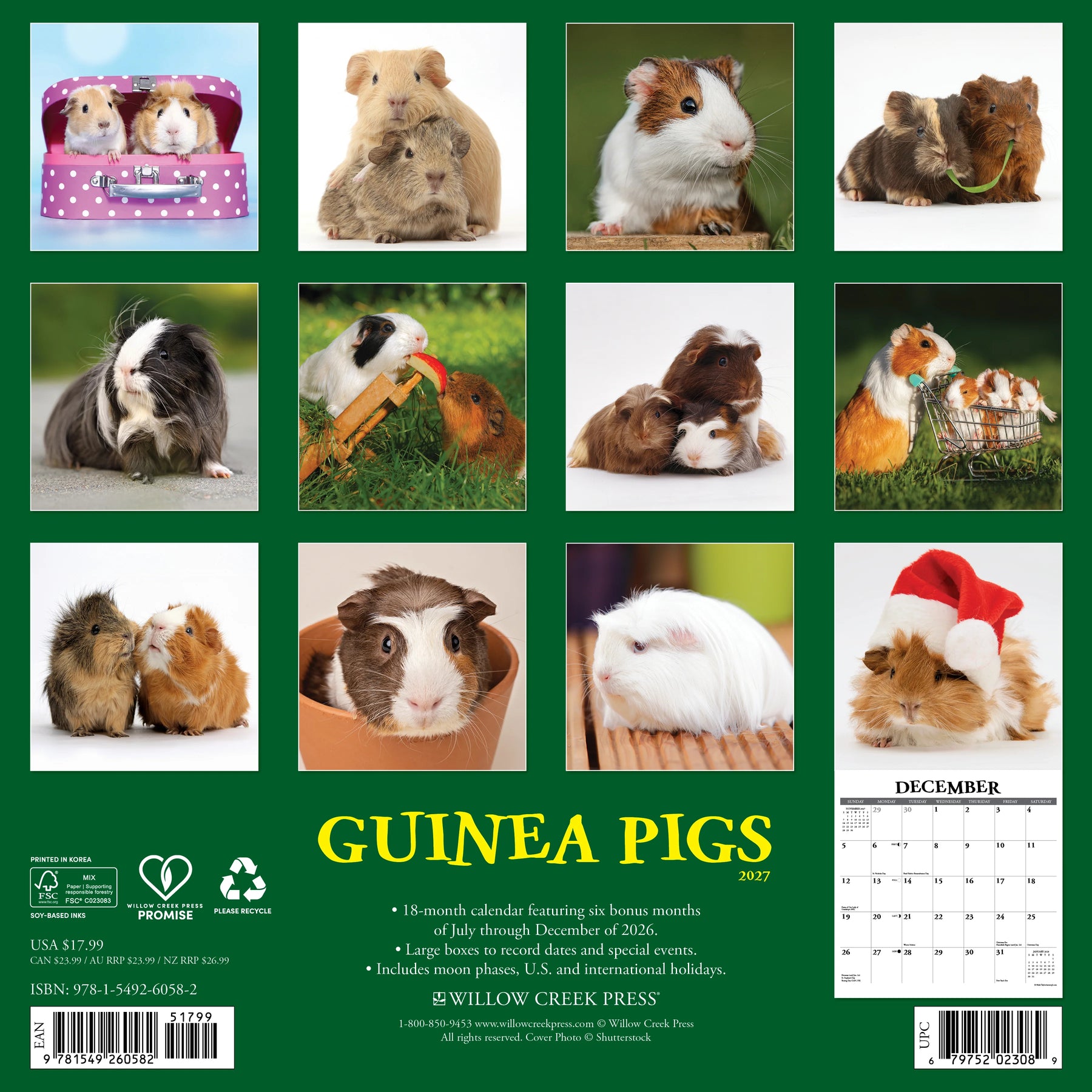 Willow Creek Press - 2027 Guinea Pigs Calendar