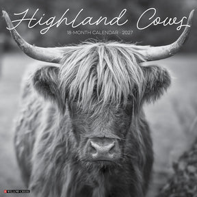 Willow Creek Press - 2027 Highland Cows B&W Calendar