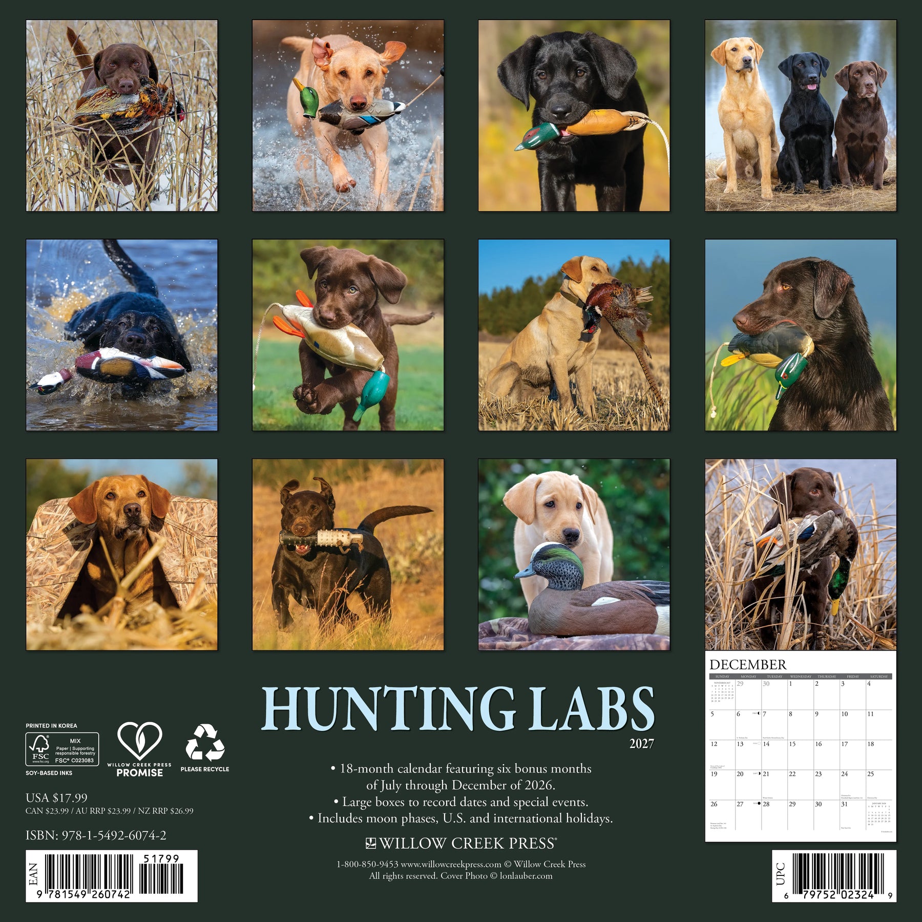 Willow Creek Press - 2027 Hunting Labs Calendar
